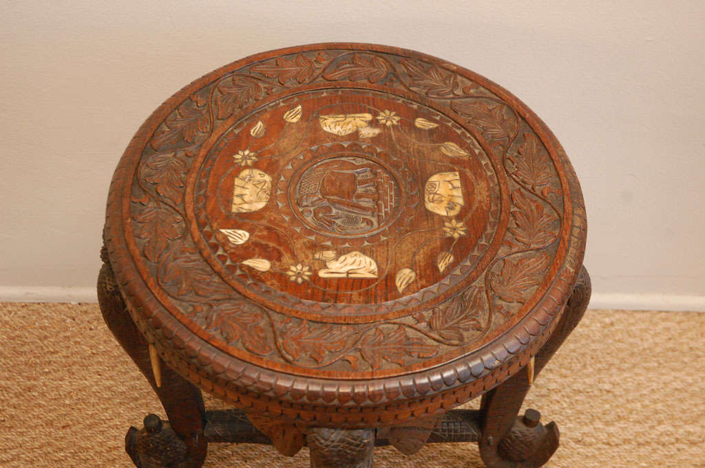 20th Century Anglo-Indian Elephant Table