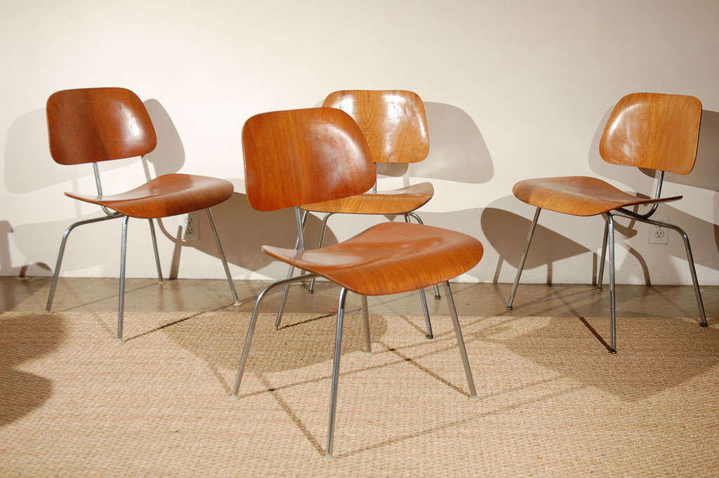 Set of Four Eames DCM Chairs