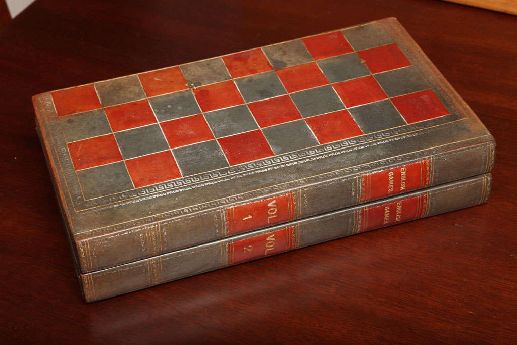 Vintage Backgammon Leather Book Board