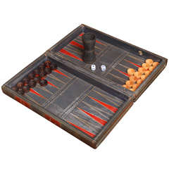 Vintage Backgammon Leather Book Board