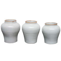 Antique Ming Dynasty Medicine Jars, Set of Three