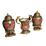 Set of three Vases of Imari Porcelain