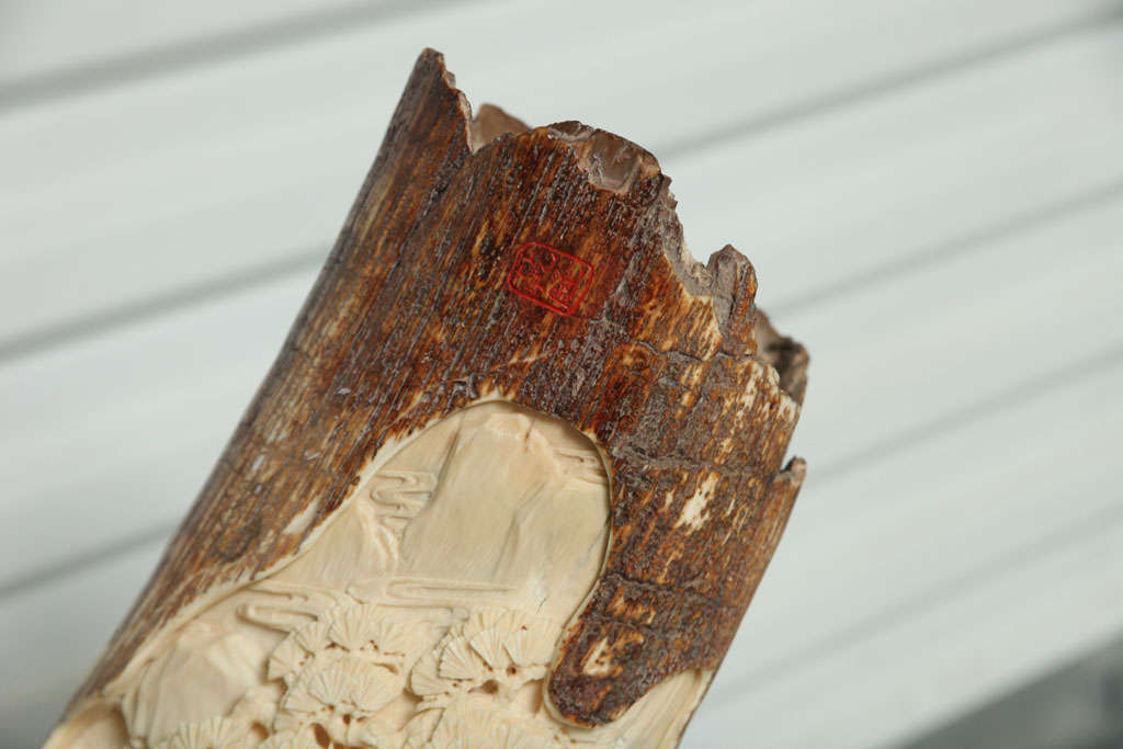 Chinese Carved Mammouth Tusk