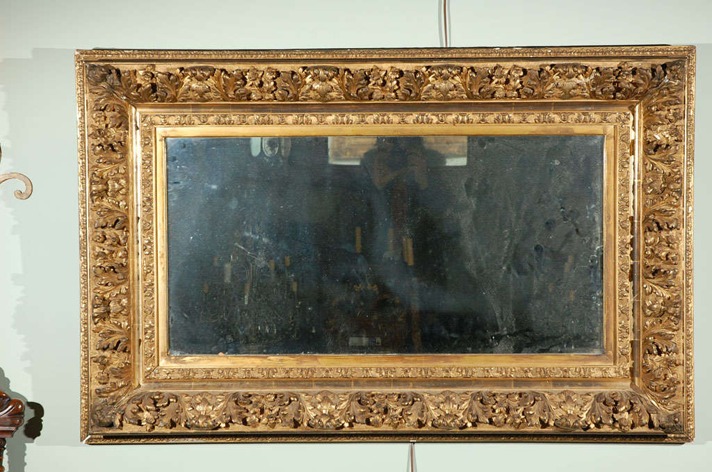 19th Century French Carved Gilt Wood Mirror