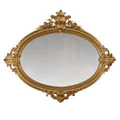 19th C. French Carved Gilt Wood Mirror