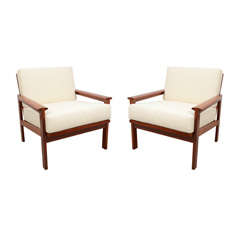 Pair of Mid Century Danish Armchairs by George Tanier.