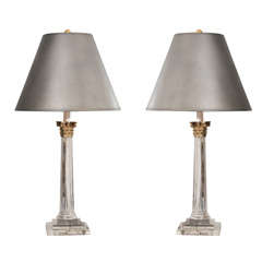 20th Century Pair of Crystal Lamps 20th Century Pair of Crystal Lamps