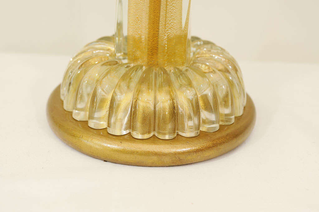 Pair of Barovier "Gold" Murano Lamps.