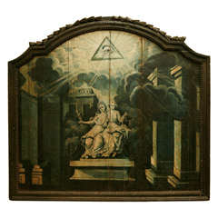 A  French Painted Allegorical Architectural Panel