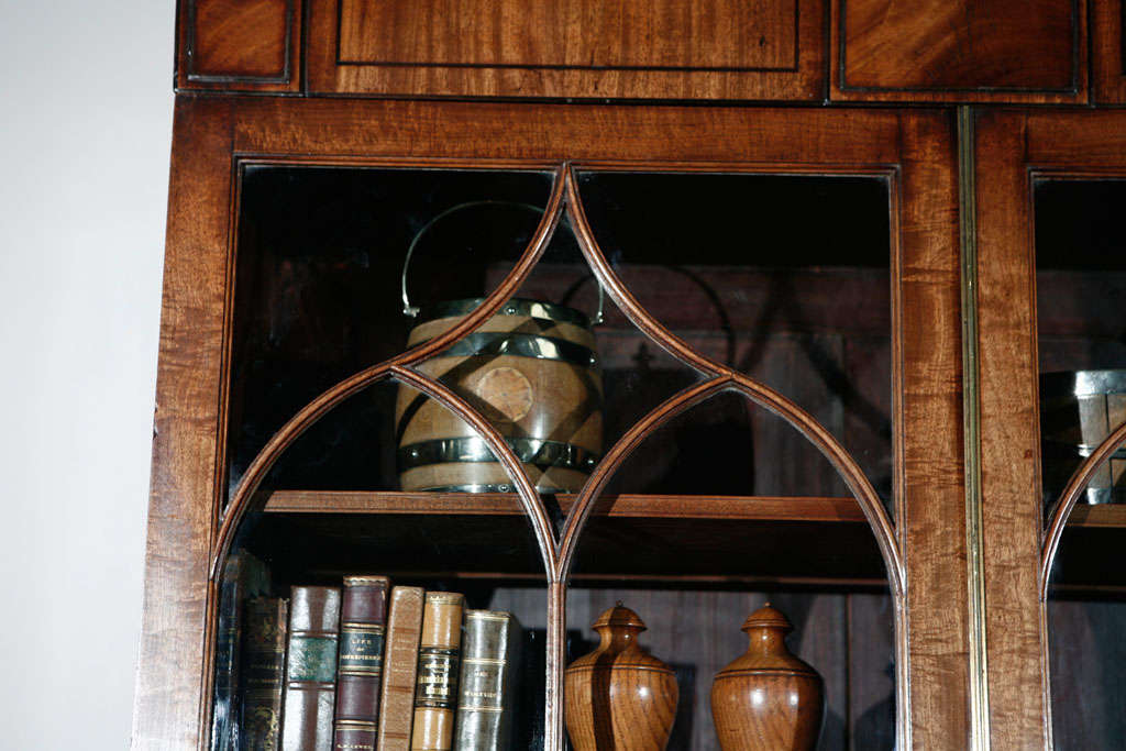 Edwardian 1840s English Mahogany Secretary Bookcase