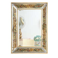 Vintage French Reverse Painted Mirror