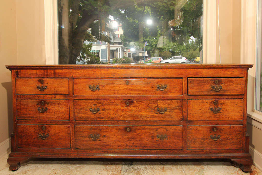 Wide 9 drawer oak Welsh dresser base