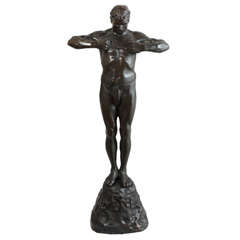 mostly nude men Mostly Nude Large Strong Man Bronze "La Force"