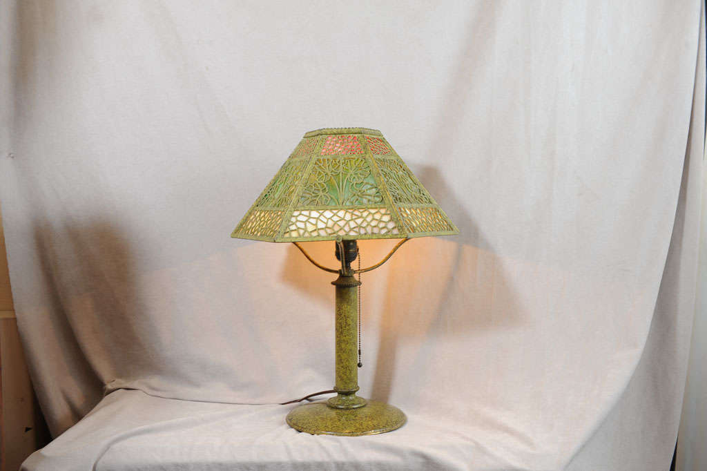 American Bradley and Hubbard Panel Table Lamp