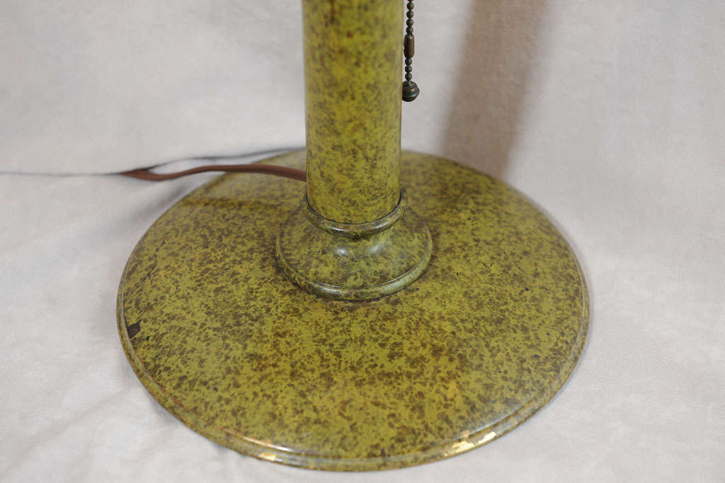 Slag Glass Bradley and Hubbard Panel Table Lamp