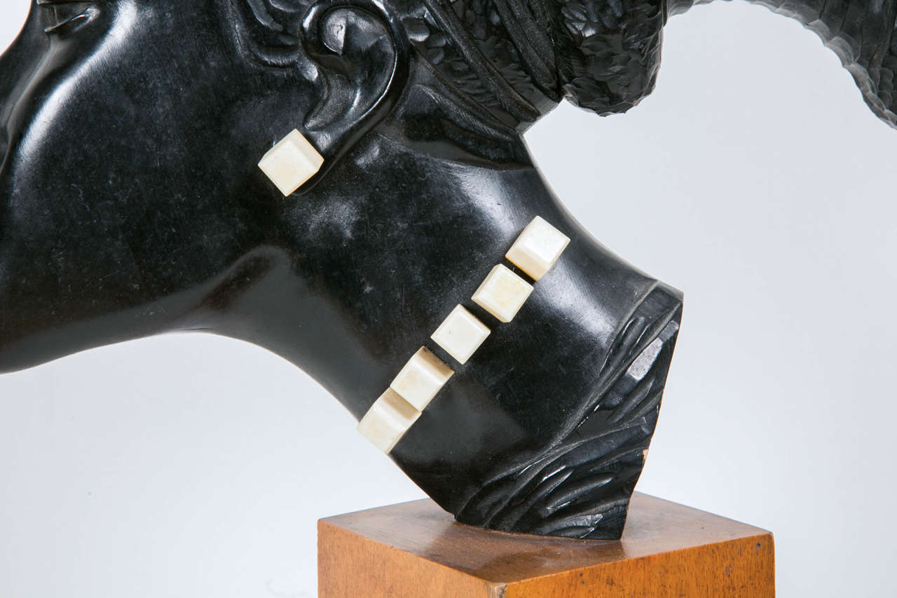 Carved Art Deco Profile of an African Woman, circa 1930