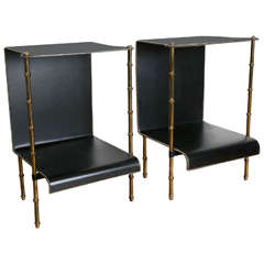 Pair of 1950s Side Tables or Sofa Tables by Jacques Adnet
