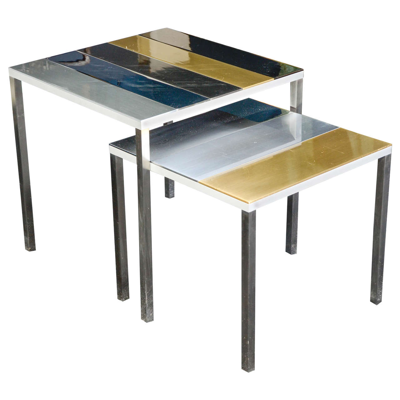 Pair of Nested Tables from the Florence Lopez Collection by Artist Thomas Lemut For Sale
