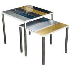 Pair of Nested Tables from the Florence Lopez Collection by Artist Thomas Lemut