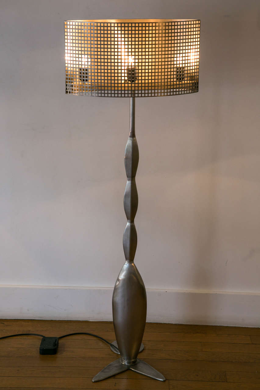 Steel Floor Lamp with Grate Shade, 2011, by René Broissand 3