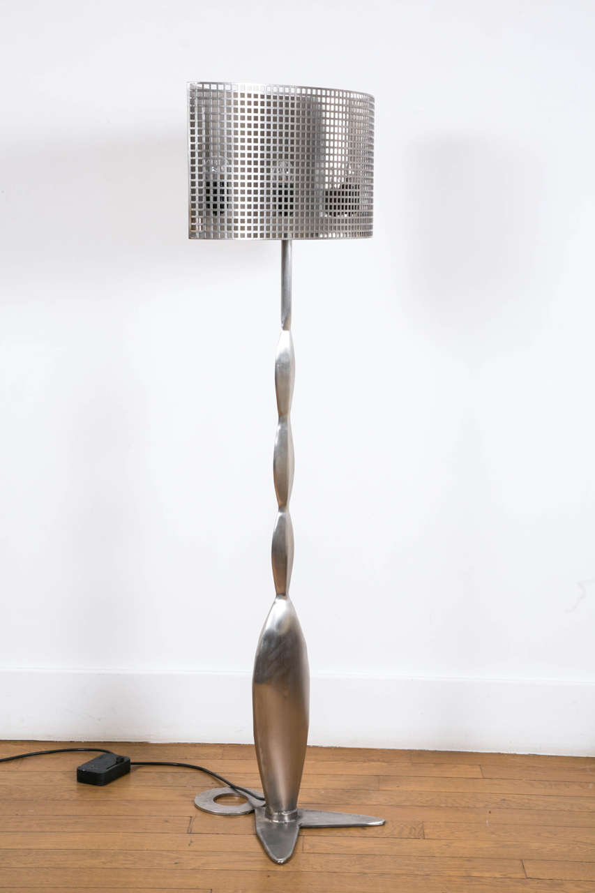 Steel Floor Lamp with Grate Shade, 2011, by René Broissand 5