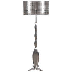Steel Floor Lamp with Grate Shade, 2011, by René Broissand