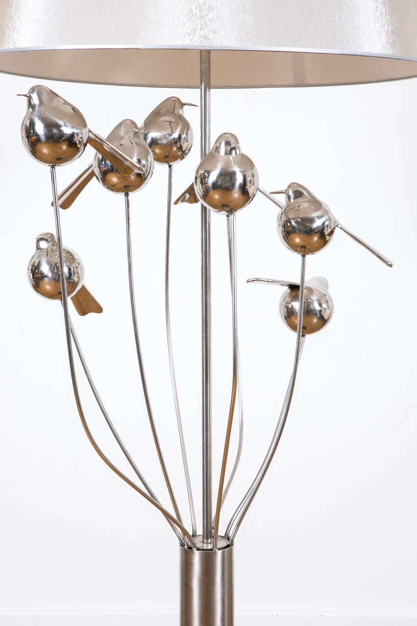 Inoxydable Steel Birds Floor Lamp, 2014 by René Broissand For Sale at