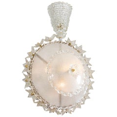 Italian 1970s Super Ornate Glass Chandelier