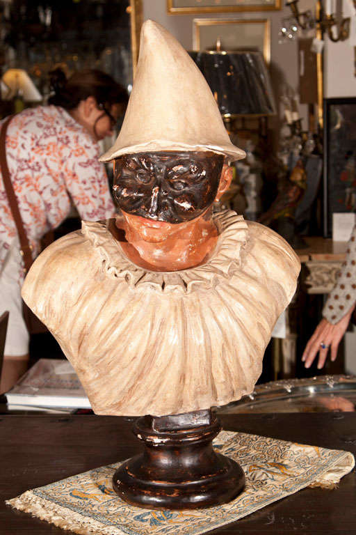 Plaster Bust of Masked Commedia del'arte