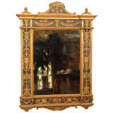 3rd Quarter 19th Century Hand Carved Gilt Wood Polychrome Mirror