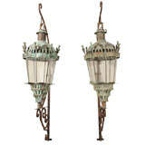 Pair of Early 20th Century Grand Scale Baroque Lanterns