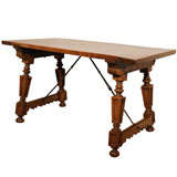 Early 19th Century Spanish Baroque Walnut Trestle Table