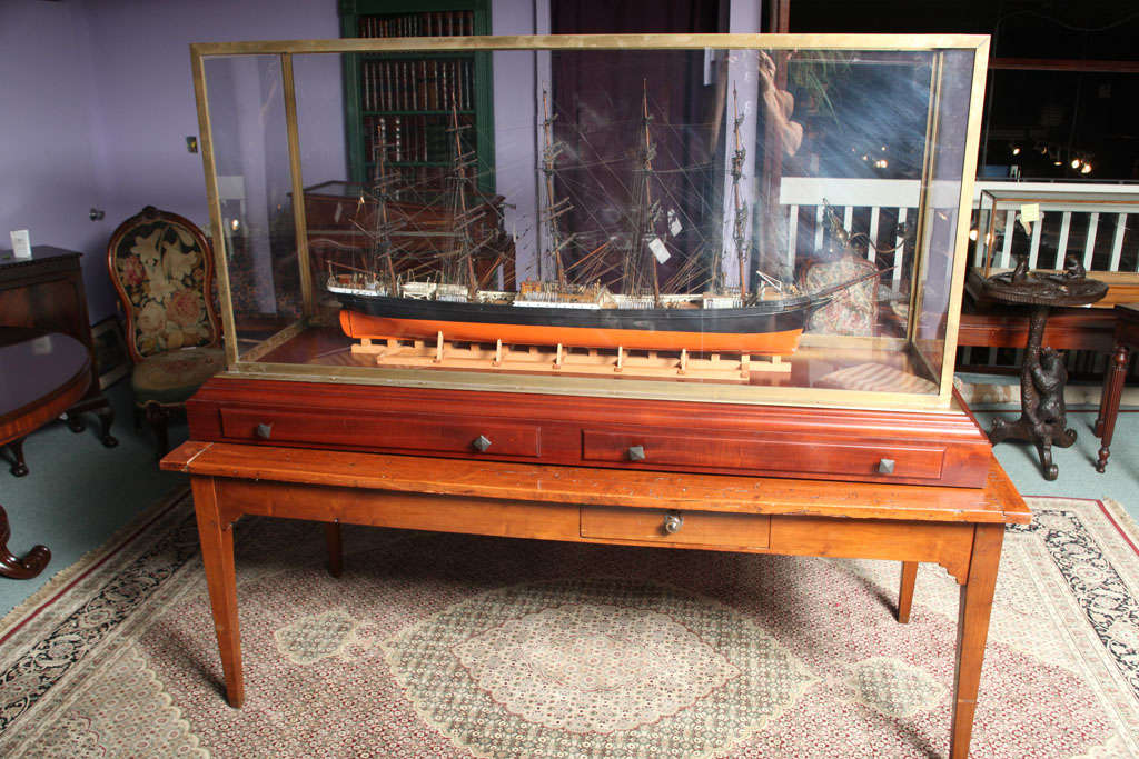 The ship builders model of the 5 masted Preussen in case.