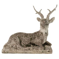 Vintage Weathered Stone Deer