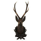 Carved Deer Head Mounted on Custom Wood Plaque
