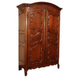 19th Century French Provincial Carved Oak Armoire