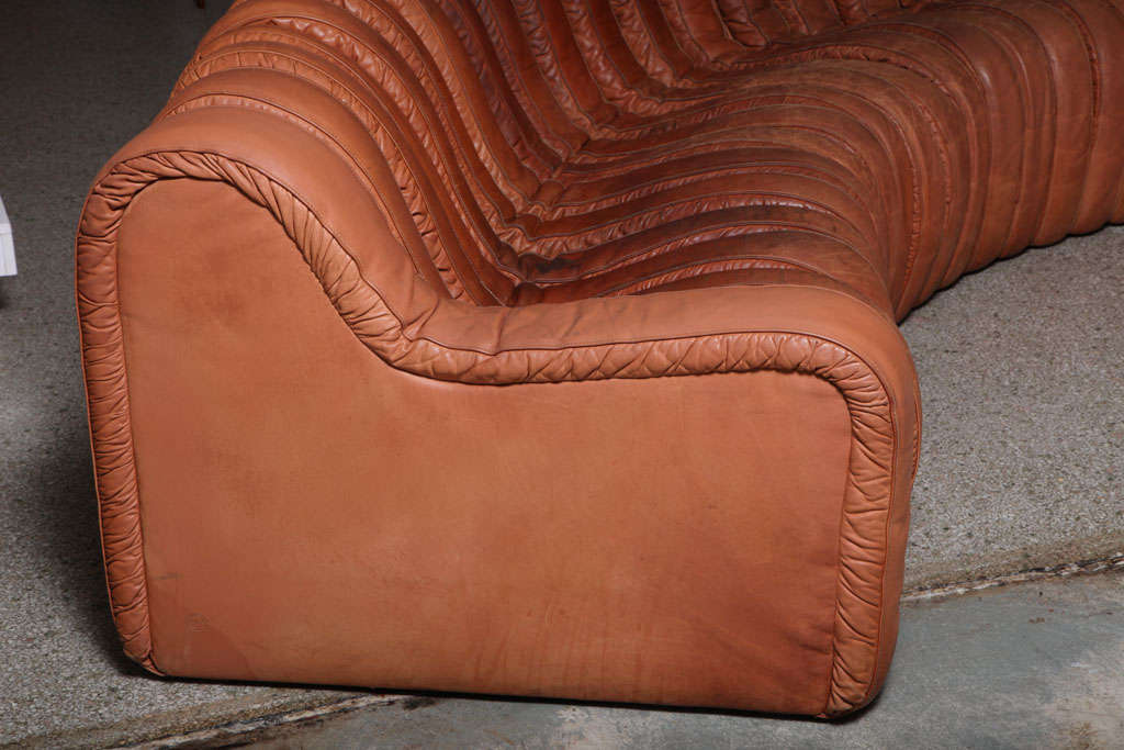 Late 20th Century Non Stop Leather Sofa in the Manner of De Sede