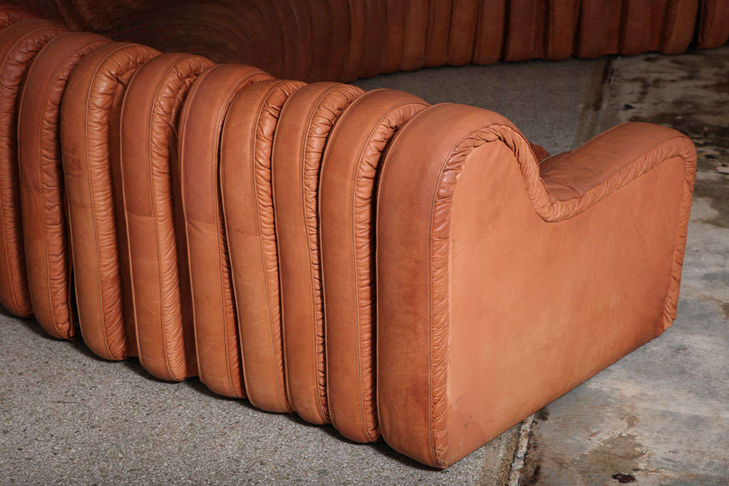 Non Stop Leather Sofa in the Manner of De Sede 1