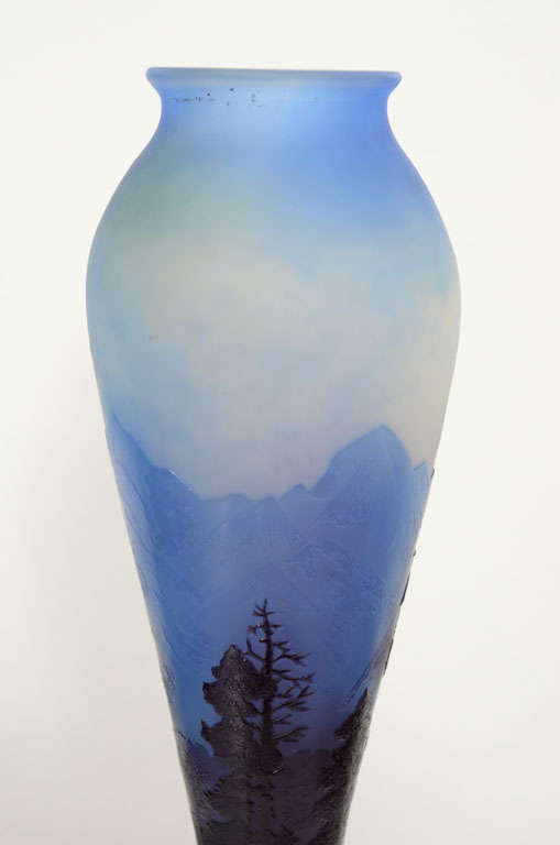 Art Glass Emile Gallé Art Deco Vase For Sale