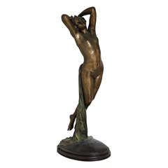 An Elegant French Bronze Figure of a Maiden by Louis Collet An Elegant French Bronze Figure of a Maiden by Louis Collet