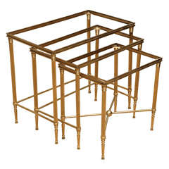Vintage Italian Brass Nesting Tables