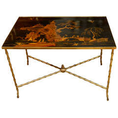 Chinoiserie Panel Bronze Low Table
