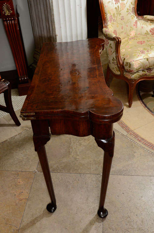18th Century and Earlier Queen Anne Concertina Walnut Games Table