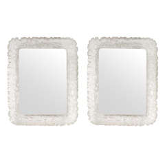 Rectangular "ice-inspired" resin mirror