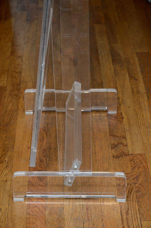 Lucite standing mirror with pivoting base 2