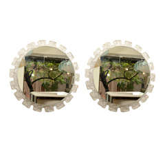 Resin ice inspired circular backlit mirror