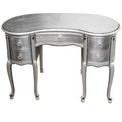 Silver Leaf French Style Kidney Shape Vanity Desk