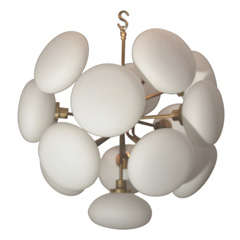 1960's Italian Frosted Glass Fixture