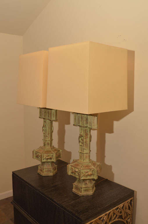 Exquisite Pair of Lizard Lamps by James Mont 2