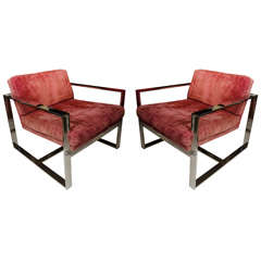 Pair Of Baughman Chrome Chairs